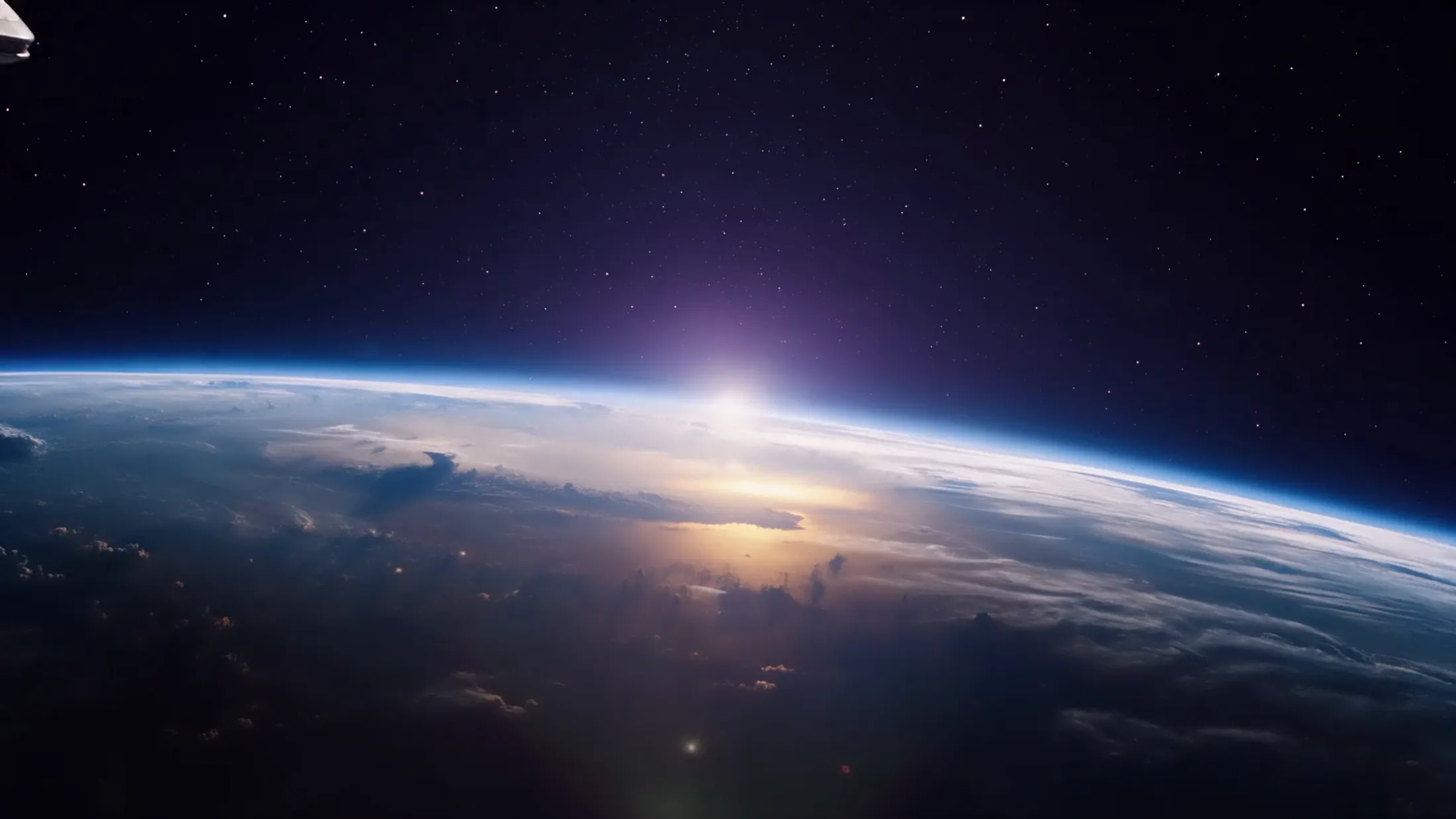 The Earth from orbit at sunrise